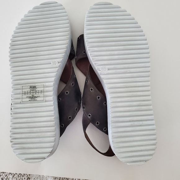 ROAN by BED STU Sz 10 HALI Criss Cross Leather Upper Platform Sandals Buckle - Picture 10 of 14